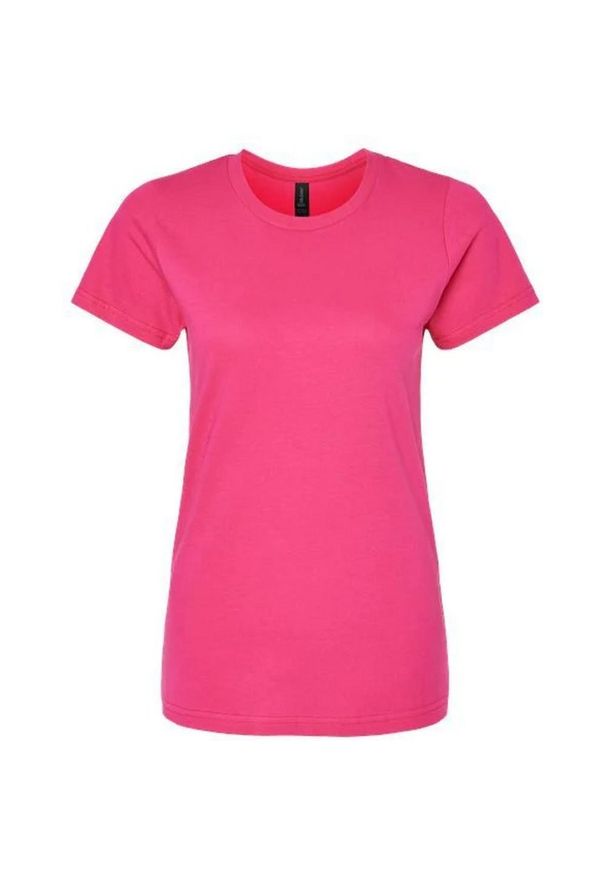 GILDAN - Damska Koszulka Softstyle O Średniej Grubości. Kolor: różowy. Sport: turystyka piesza