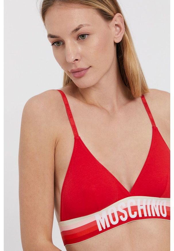 Moschino Underwear Biustonosz kolor czerwony. Kolor: czerwony. Rodzaj stanika: odpinane ramiączka