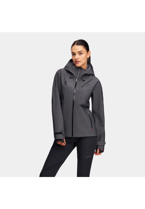 Kurtka trekkingowa hardshell damska Alpinus Gingera. Kolor: czarny. Materiał: hardshell. Sport: turystyka piesza