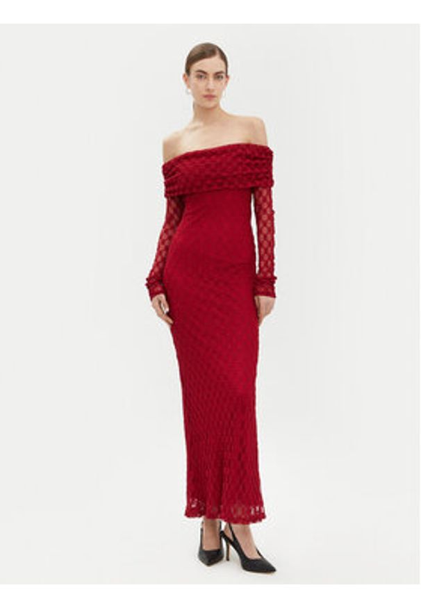 BARDOT - Bardot Sukienka wieczorowa 59776DB Czerwony Regular Fit. Kolor: czerwony. Materiał: syntetyk, bawełna. Styl: wizytowy