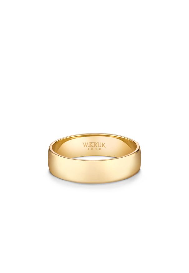 W.KRUK - Obrączka ślubna złota CHRISOS. Materiał: złote. Kolor: złoty. Wzór: aplikacja, gładki