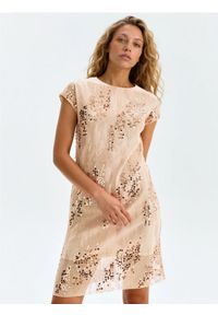 Sinsay - Sukienka mini z cekinami - kremowy. Kolor: kremowy. Długość: mini #1
