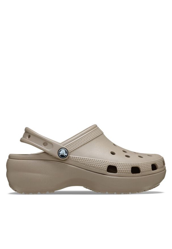 Crocs Klapki Classic Platform Clog 206750 Beżowy. Kolor: beżowy. Obcas: na platformie