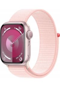 APPLE - Smartwatch Apple Apple Watch Series 9 GPS 45mm Pink Aluminium Case with Light Pink Sport Loop,Model A2980. Rodzaj zegarka: smartwatch. Styl: sportowy