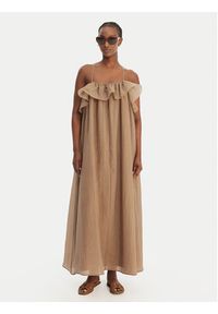 Eleh Sukienka letnia SS260198 Beżowy Relaxed Fit. Kolor: beżowy. Materiał: syntetyk. Sezon: lato #4