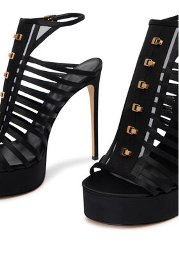 Elisabetta Franchi Sandały SA-92L-62E2-V790 Czarny. Kolor: czarny. Materiał: materiał