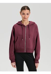 Sinsay - Bluza z kapturem z zapięciem - czerwony. Typ kołnierza: kaptur. Kolor: czerwony
