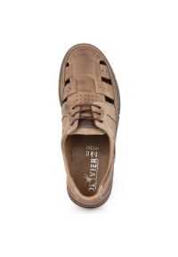 KENT Buty męskie na lato ażurowe 600 brązowe. Okazja: na co dzień. Kolor: brązowy. Materiał: skóra. Wzór: ażurowy. Sezon: lato. Styl: sportowy, casual #7