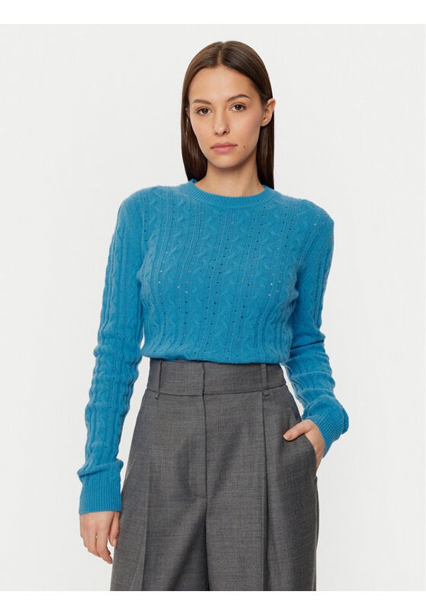 United Colors of Benetton - United Colors Of Benetton Sweter 1244D10AX Niebieski Regular Fit. Kolor: niebieski. Materiał: wełna