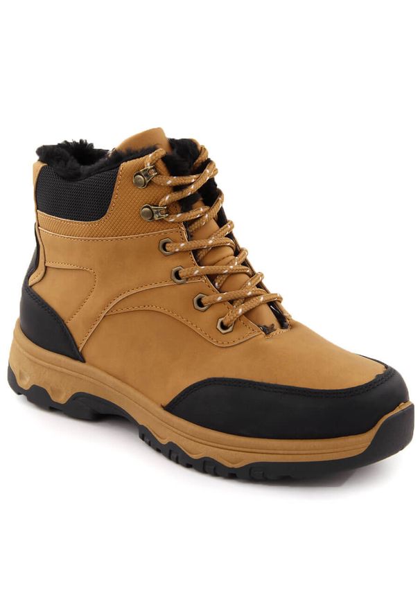 Trapery ocieplane botki trekkingowe camel Vanhorn 16318. Materiał: skóra ekologiczna