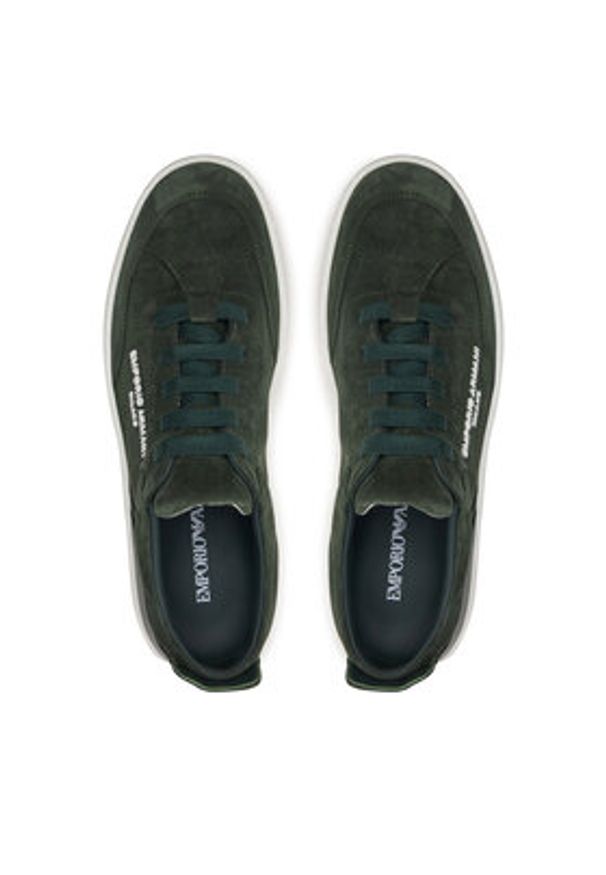 Emporio Armani Sneakersy X3X207 XR158 00571 Zielony. Kolor: zielony. Materiał: skóra, zamsz
