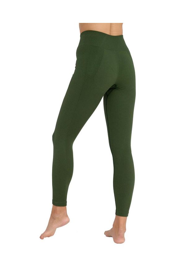 Legginsy damskie z wysokim stanem Brubeck CASUAL. Stan: podwyższony. Kolor: zielony. Materiał: poliamid, poliester, elastan. Sport: turystyka piesza