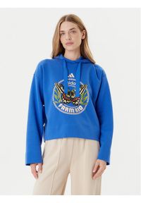 Adidas - adidas Bluza Farm JL8608 Niebieski Loose Fit. Kolor: niebieski. Materiał: syntetyk