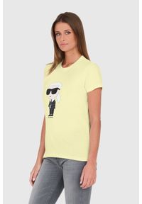 Karl Lagerfeld - KARL LAGERFELD Żółty t-shirt Ikonik 2.0 Karl T-shirt. Kolor: żółty