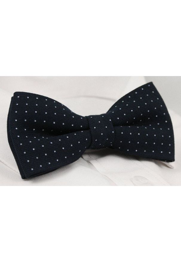 Niebieska muszka EM Men's Accessories w kropki, elegancka