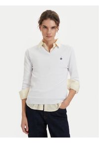 Beverly Hills Polo Club Sweter P-SS26W-M536563 Biały Regular Fit. Typ kołnierza: polo. Kolor: biały. Materiał: bawełna #1