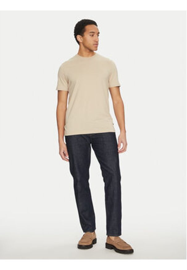 BOSS T-Shirt Thompson 01 50468347 Beżowy Regular Fit. Kolor: beżowy. Materiał: bawełna