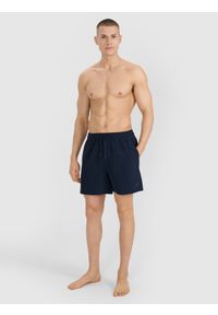 4f - 4F Spodenki plażowe męskie - granatowe XL. Kolor: niebieski. Materiał: syntetyk, włókno, materiał #1