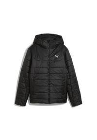 Puma - Damska kurtka wyścielana Essentials z kapturem PUMA. Typ kołnierza: kaptur. Kolor: czarny. Sport: bieganie