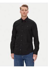 TOMMY HILFIGER - Tommy Hilfiger Koszula MW0MW38658 Czarny Slim Fit. Kolor: czarny. Materiał: bawełna