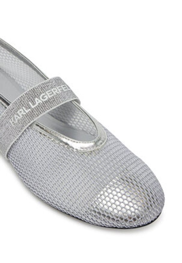 Karl Lagerfeld - KARL LAGERFELD Baleriny KL40125 Srebrny. Kolor: srebrny. Materiał: materiał