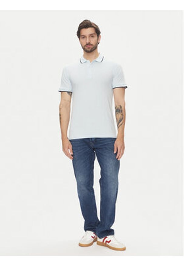 Lindbergh Polo 30-404010 Niebieski Relaxed Fit. Typ kołnierza: polo. Kolor: niebieski. Materiał: bawełna