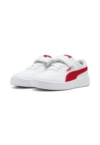 Puma - Dziecięce sneakersy Court Classic Clean PUMA White For All Time Red. Kolor: czerwony, biały, wielokolorowy. Sport: turystyka piesza