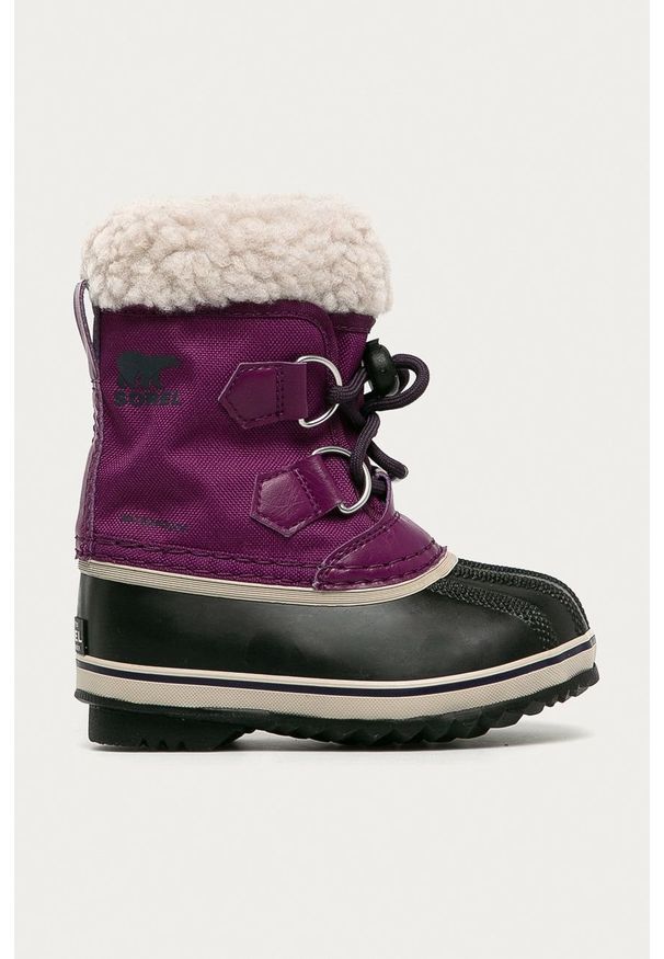sorel - Sorel - Śniegowce dziecięce Childrens Yoot Pac. Nosek buta: okrągły. Kolor: fioletowy. Materiał: guma