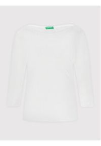 United Colors of Benetton - United Colors Of Benetton Bluzka 3GA2E16A1 Biały Regular Fit. Kolor: biały. Materiał: bawełna #4
