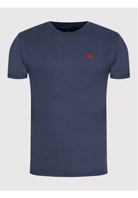 La Martina T-Shirt CCMR04 JS206 Granatowy Regular Fit. Kolor: niebieski. Materiał: bawełna