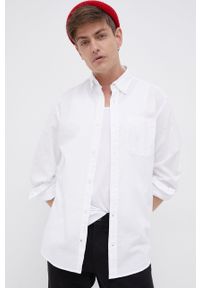 PRODUKT by Jack & Jones - Produkt by Jack & Jones Koszula bawełniana męska kolor biały regular z kołnierzykiem button-down. Okazja: na co dzień. Typ kołnierza: button down. Kolor: biały. Materiał: bawełna. Wzór: gładki. Styl: casual #1