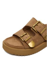 Badura Klapki CYCLAMEN-80033-25 Beżowy. Kolor: beżowy. Materiał: zamsz, skóra #6