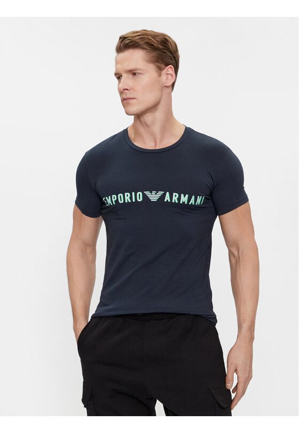 Emporio Armani Underwear T-Shirt 111035 4R516 00135 Granatowy Regular Fit. Kolor: niebieski. Materiał: bawełna