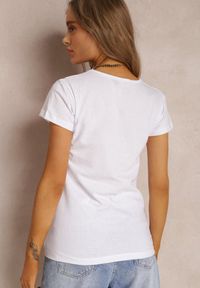 Renee - Biały T-shirt Phererine. Kolor: biały. Materiał: bawełna, dzianina. Długość rękawa: krótki rękaw. Długość: krótkie. Wzór: nadruk, aplikacja. Styl: klasyczny #3