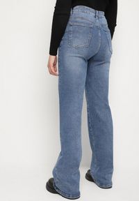 Born2be - Niebieskie Jeansy z Wiskozą z Wysokim Stanem i Szerokimi Nogawkami Isozela. Okazja: na spacer. Stan: podwyższony. Kolekcja: plus size. Kolor: niebieski. Styl: klasyczny, elegancki #4