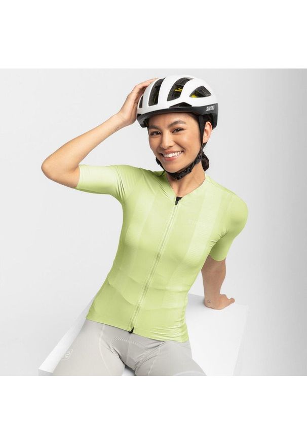 SIROKO - Ultralekka koszulka rowerowa damska SRX Pro Grenoble. Kolor: zielony. Materiał: jersey. Sport: kolarstwo