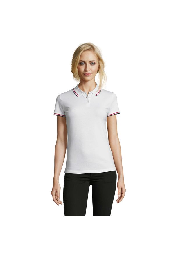 SOL'S - Damska Koszulka Polo Prestige. Typ kołnierza: polo. Kolor: biały