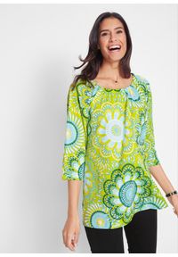 bonprix - Bluzka z czystej bawełny organicznej. Kolor: zielony. Materiał: bawełna. Wzór: nadruk #1