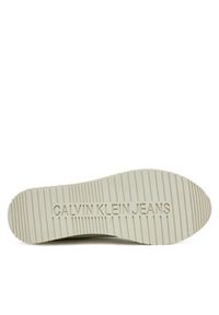 Calvin Klein Jeans Sneakersy Runner Laceup Tc YM0YM01187 Beżowy. Kolor: beżowy. Materiał: skóra