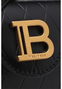 Balmain - BALMAIN Czarna torebka B-buzz 19-Cuir Embossed Grille. Kolor: czarny. Materiał: skórzane #7