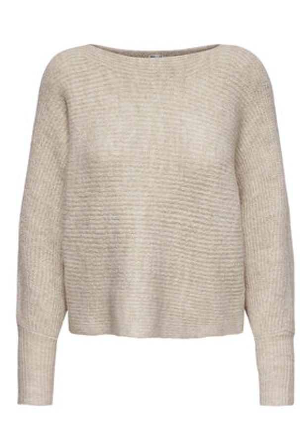 only - ONLY Sweter 15168705 Beżowy Regular Fit. Kolor: beżowy. Materiał: syntetyk