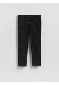Reserved - Spodnie chino slim w kratę - czarny. Kolor: czarny. Materiał: wiskoza, tkanina