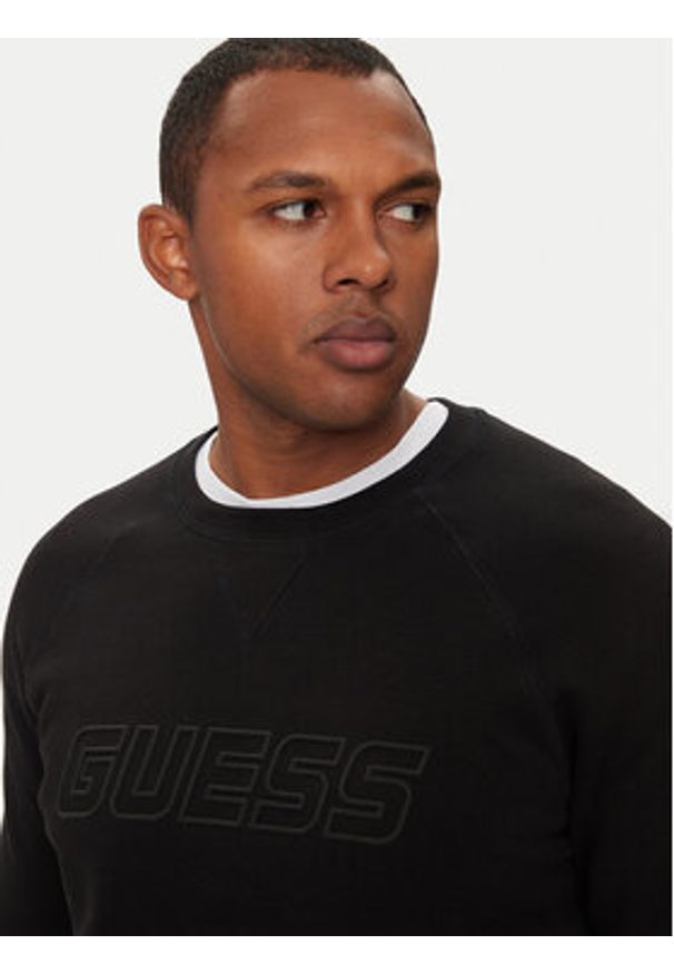 Guess Bluza New Adwin Z4YQ16 K9V31 Czarny Regular Fit. Kolor: czarny. Materiał: bawełna