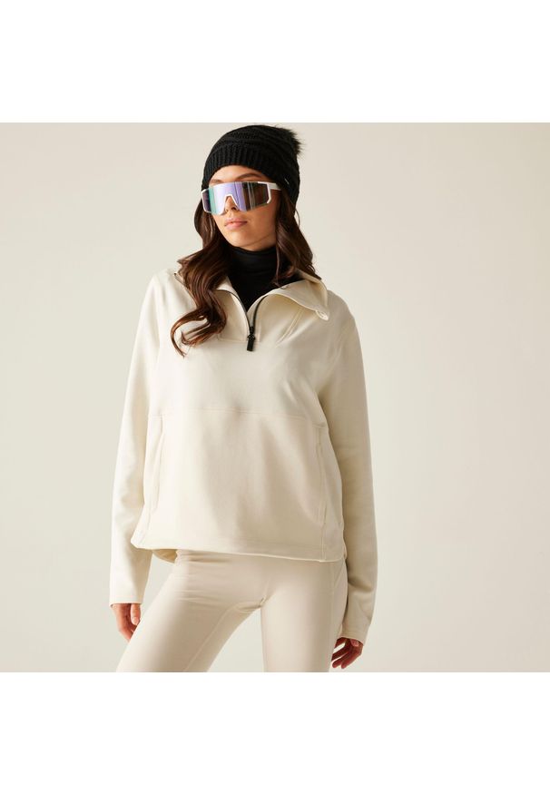 DARE 2B - Damski sweter Wander Relaxed Quarter Zip Polar. Kolor: biały. Materiał: polar. Sport: turystyka piesza