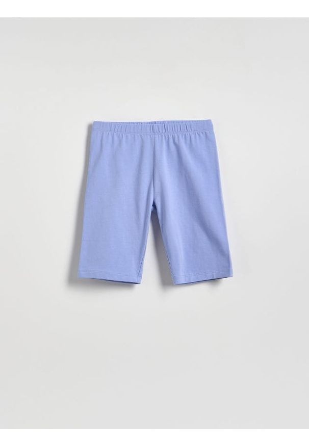 Reserved - Bawełniane szorty kolarki - niebieski. Kolor: niebieski. Materiał: bawełna