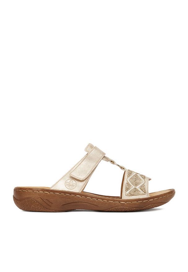 Rieker Klapki CEO-V2864-60 Złoty. Kolor: złoty. Materiał: skóra