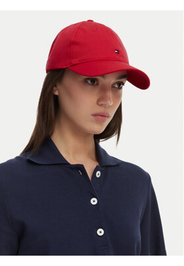 TOMMY HILFIGER - Tommy Hilfiger Czapka z daszkiem Th Flag Soft 6 Panel Cap AW0AW17781 Czerwony. Kolor: czerwony. Materiał: bawełna