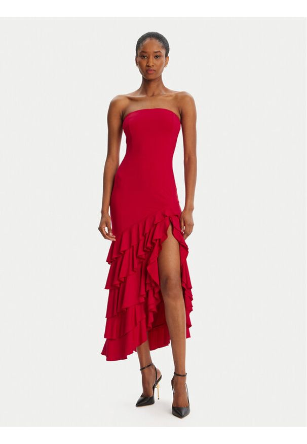 BARDOT Sukienka koktajlowa Agastina Strapless 60029DB Czerwony Slim Fit. Kolor: czerwony. Materiał: syntetyk. Styl: wizytowy