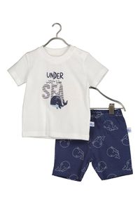 Blue Seven Komplet t-shirt i spodenki 422181 X Granatowy Regular Fit. Kolor: niebieski. Materiał: bawełna