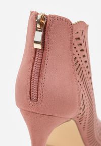 Renee - Różowe Ażurowe Sandały Vices na Szpilce Seladith. Nosek buta: otwarty. Kolor: różowy. Materiał: jeans. Wzór: ażurowy. Sezon: lato. Obcas: na szpilce. Styl: wizytowy, elegancki #3